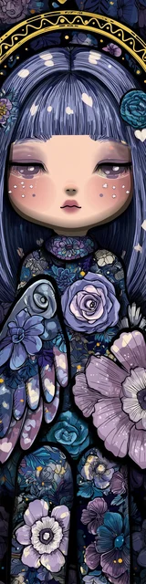 Free kawaii angel bookmark featuring light purple silver eyes kawaii angel